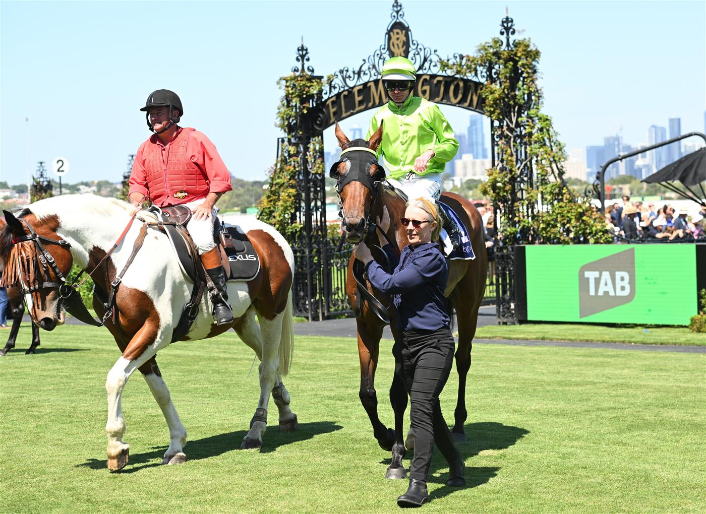 MELBOURNE, AUSTRALIA - FEBRUARY 14: Luke Nolen riding Berkeley Square after winning Race 6, the Be Captivated Trophy during Melbourne Racing at Flemington Racecourse on February 14, 2026 in Melbourne, Australia. (Photo by Vince Caligiuri/Getty Images)