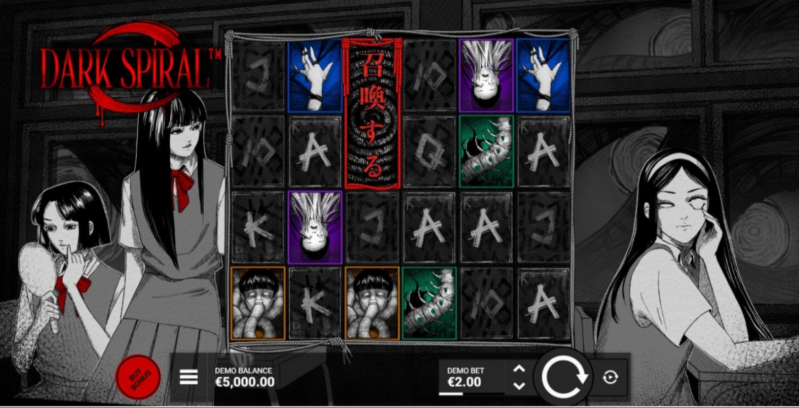 Dark Spiral Slot Game Board