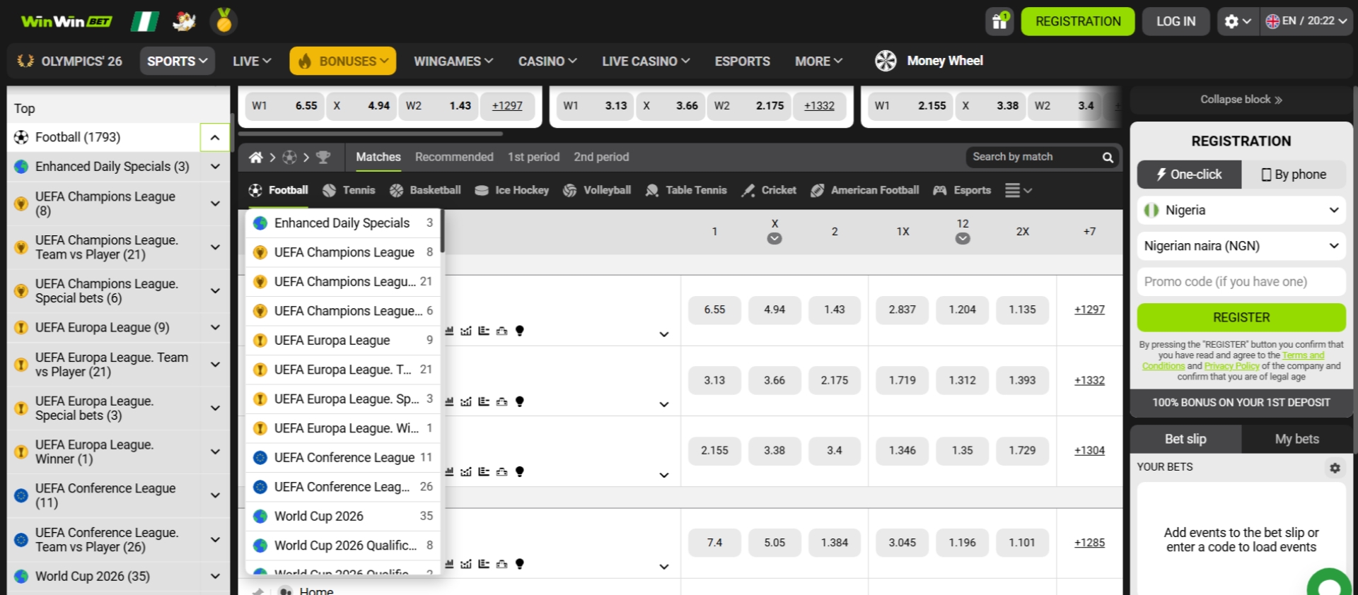 WinWin Football Markets WinWin Football Markets