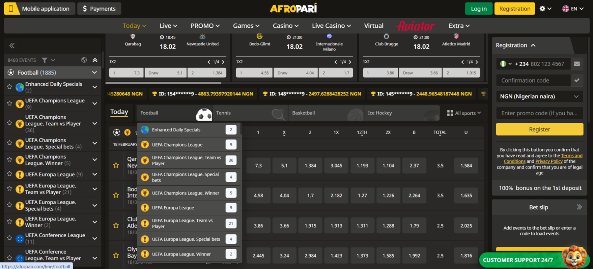 Afropari Football Markets