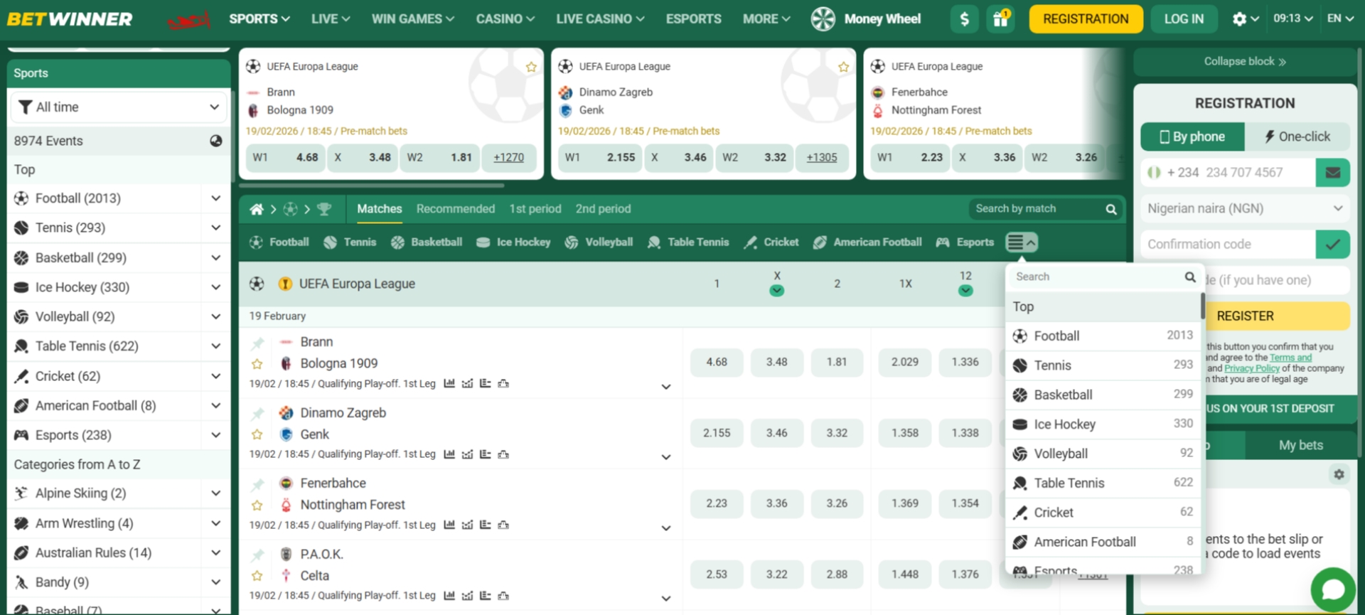 Betwinner Sportsbook