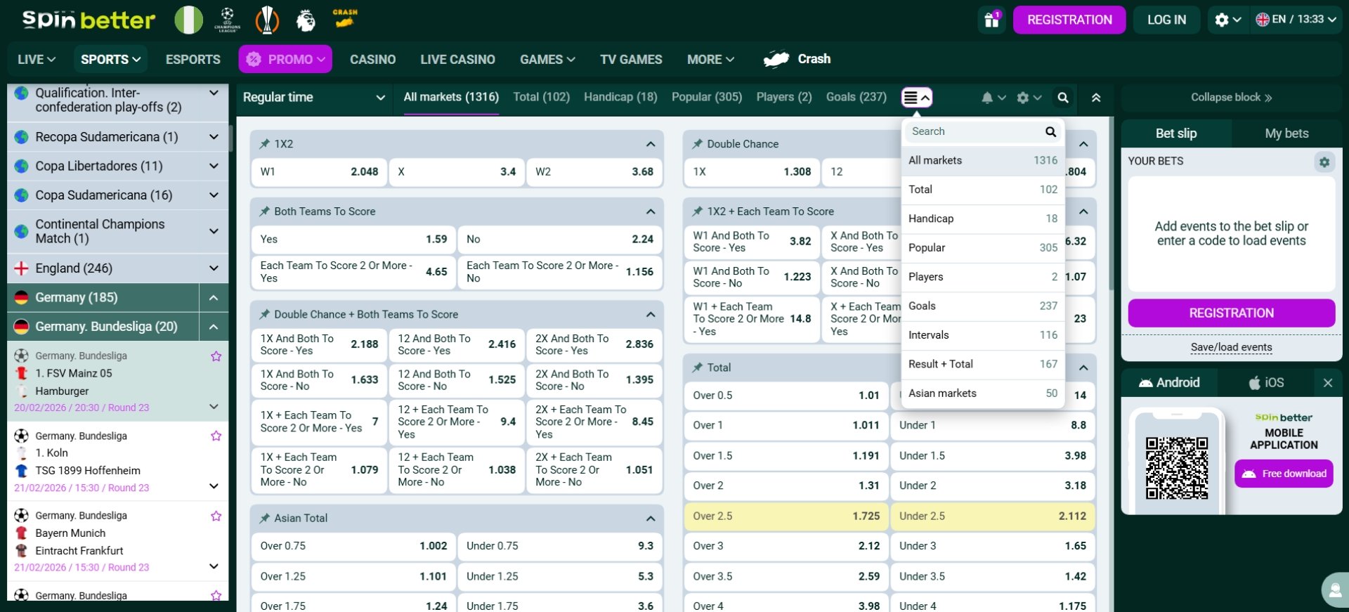 Spinbetter Football Betting Types