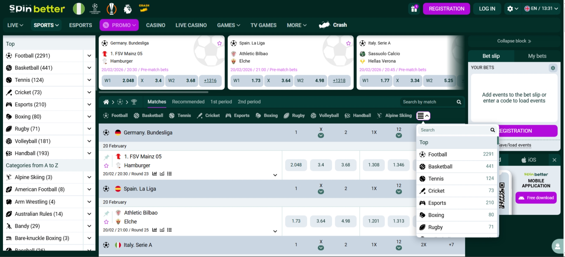 Spinbetter Sportsbook