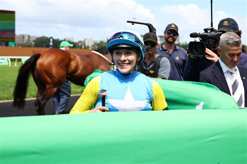 SYDNEY, AUSTRALIA - FEBRUARY 28: Mollie Fitzgerald riding Brave Xena win Race 2 Tab Highway Handicap during Sydney Racing at Royal Randwick Racecourse on February 28, 2026 in Sydney, Australia. (Photo by Jeremy Ng/Getty Images)