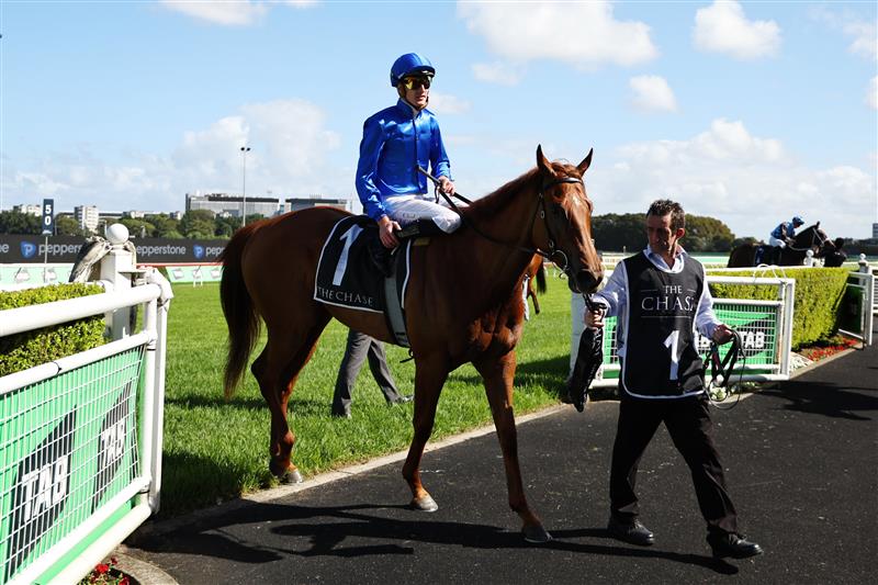 SYDNEY, AUSTRALIA - FEBRUARY 28: Chad Schofield riding Tempted win Race 7 The Chase Surround Stakes during Sydney Racing at Royal Randwick Racecourse on February 28, 2026 in Sydney, Australia. (Photo by Jeremy Ng/Getty Images)