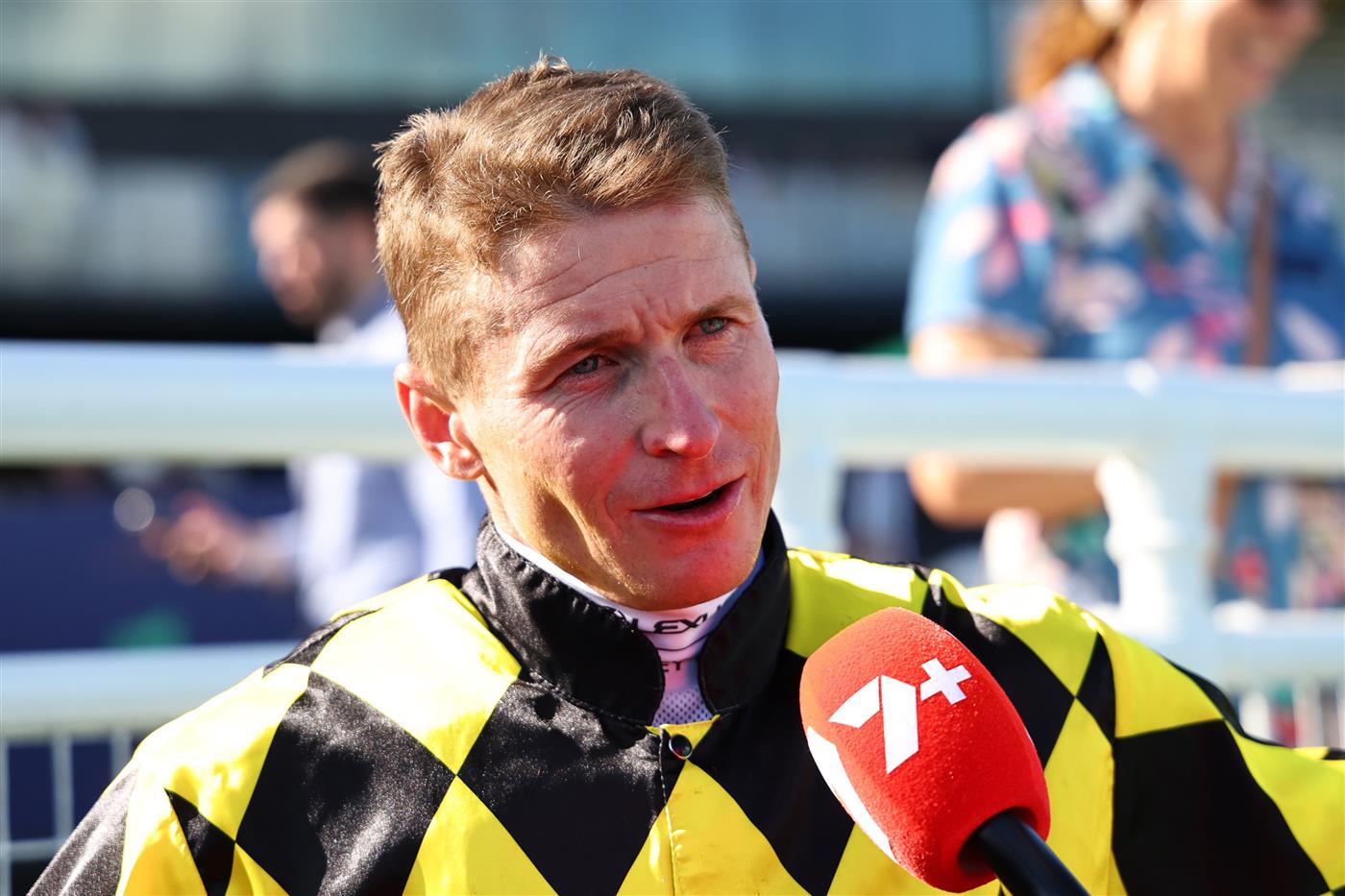 SYDNEY, AUSTRALIA - FEBRUARY 28: James McDonald riding Autumn Glow win Race 8 TAB Verry Elleegant Stakes during Sydney Racing at Royal Randwick Racecourse on February 28, 2026 in Sydney, Australia. (Photo by Jeremy Ng/Getty Images)