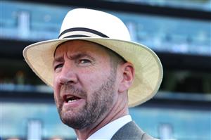 SYDNEY, AUSTRALIA - FEBRUARY 28: Trainer Ciaron Maher looks on after Zac Lloyd riding Spicy Miss win Race 4 Sintoro Sweet Embrace Stakes during Sydney Racing at Royal Randwick Racecourse on February 28, 2026 in Sydney, Australia. (Photo by Jeremy Ng/Getty Images)