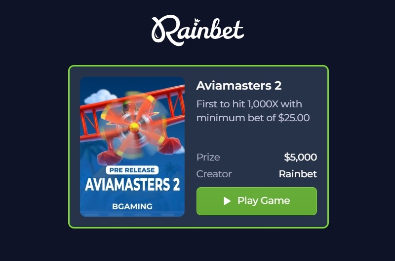 Rainbet AviaMasters 2 5K Bonus