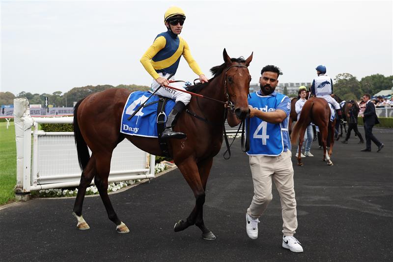 SYDNEY, AUSTRALIA - MARCH 07: Jason Collett riding Paradoxium win Race 4 Darley Todman Stakes during Sydney Racing at Royal Randwick Racecourse on March 07, 2026 in Sydney, Australia. (Photo by Jeremy Ng/Getty Images)
