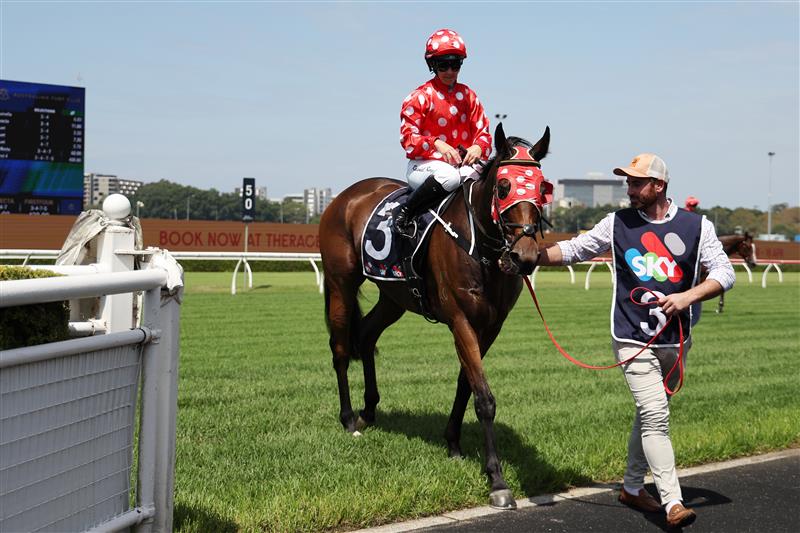 SYDNEY, AUSTRALIA - MARCH 07: Rachel King riding Zenmaster   win Race 1 Midway during Sydney Racing at Royal Randwick Racecourse on March 07, 2026 in Sydney, Australia. (Photo by Jeremy Ng/Getty Images)