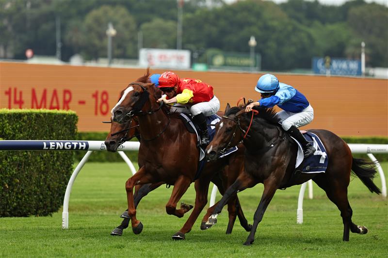 SYDNEY, AUSTRALIA - MARCH 07: James McDonald  riding Beadman win Race 5 All Occasion Cruises Fireball Stakes during Sydney Racing at Royal Randwick Racecourse on March 07, 2026 in Sydney, Australia. (Photo by Jeremy Ng/Getty Images)