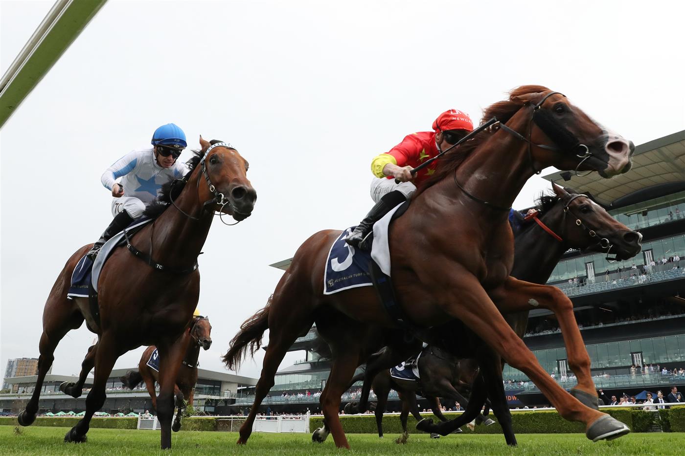 SYDNEY, AUSTRALIA - MARCH 07: James McDonald  riding Beadman win Race 5 All Occasion Cruises Fireball Stakes during Sydney Racing at Royal Randwick Racecourse on March 07, 2026 in Sydney, Australia. (Photo by Jeremy Ng/Getty Images)