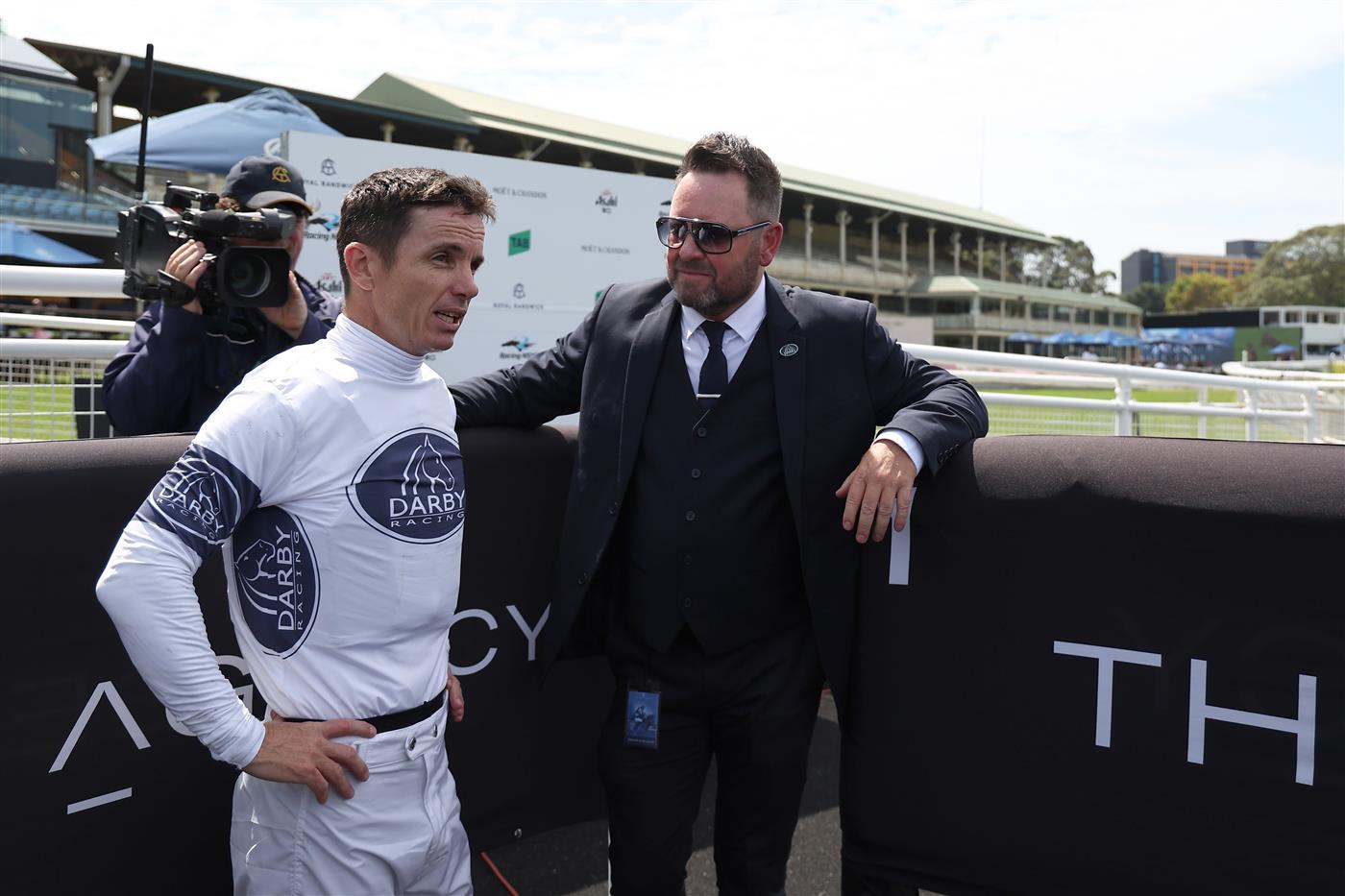 SYDNEY, AUSTRALIA - MARCH 07: Director of Darby Racing Scott Darby looks on after Tim Clark riding Campaldino win Race 2 Randwick City Stakes during Sydney Racing at Royal Randwick Racecourse on March 07, 2026 in Sydney, Australia. (Photo by Jeremy Ng/Getty Images)