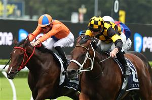SYDNEY, AUSTRALIA - MARCH 07: James McDonald  riding Joliestar  win Race 9 Super Seth @ Coolmore Canterbury Stakes during Sydney Racing at Royal Randwick Racecourse on March 07, 2026 in Sydney, Australia. (Photo by Jeremy Ng/Getty Images)
