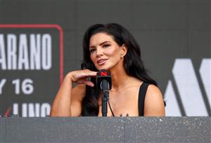Gina Carano speaks onstage during Netflix's Ronda Rousey x Gina Carano Los Angeles MMA Press Conference at Intuit Dome on March 10, 2026 in Inglewood, California. (Getty Images for Netflix)