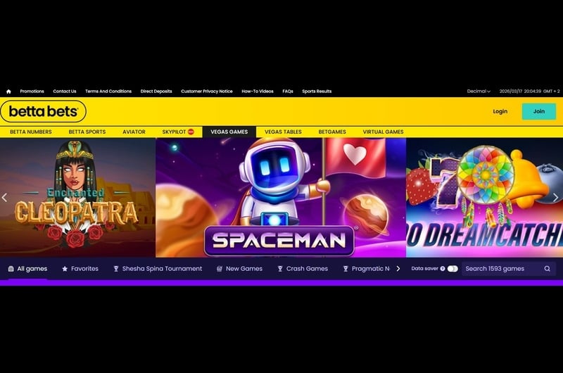 Bettabets Casino Games