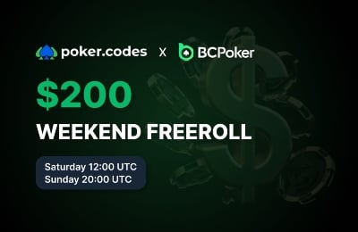BCPoker Weekend Action: Two Weekly Freerolls With $100 GTD