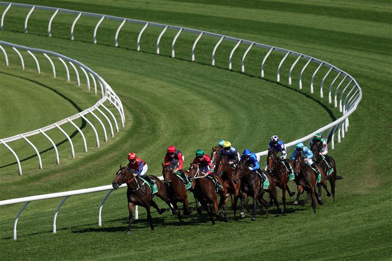 SYDNEY, AUSTRALIA - APRIL 11: Ben Thompson riding Cherry Bomshell win Race 3 The TAB Percy Sykes Stakes during Sydney Racing at Royal Randwick Racecourse on April 11, 2026 in Sydney, Australia. (Photo by Jason McCawley/Getty Images)