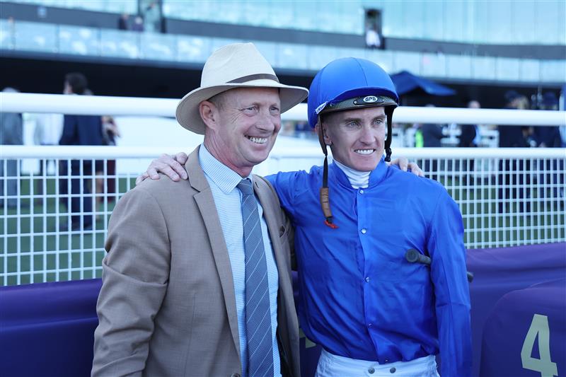 SYDNEY, AUSTRALIA - APRIL 11: Chad Schofield riding Tempted  win Race 6 Arrowfield 3YO Sprint during Sydney Racing at Royal Randwick Racecourse on April 11, 2026 in Sydney, Australia. (Photo by Jeremy Ng/Getty Images)