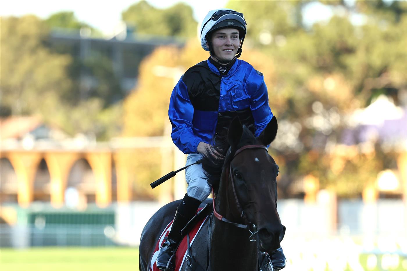 SYDNEY, AUSTRALIA - APRIL 11: Zac Lloyd  riding Idle Flyer  win Race 8 Moet & Chandon Queen Of The Turf Stakes during Sydney Racing at Royal Randwick Racecourse on April 11, 2026 in Sydney, Australia. (Photo by Jeremy Ng/Getty Images)