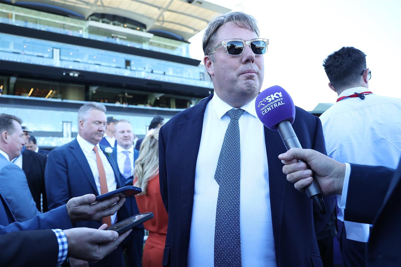 SYDNEY, AUSTRALIA - APRIL 11: Jason Collett riding Changingoftheguard win Race 7 Schweppes Sydney Cup during Sydney Racing at Royal Randwick Racecourse on April 11, 2026 in Sydney, Australia. (Photo by Jeremy Ng/Getty Images)