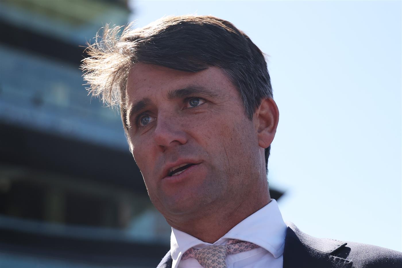 SYDNEY, AUSTRALIA - APRIL 11: Trainer Rob Archibald looks on after Ben Thompson riding Cherry Bomshell win ?Race 3 TAB Percy Sykes Stakes during Sydney Racing at Royal Randwick Racecourse on April 11, 2026 in Sydney, Australia. (Photo by Jeremy Ng/Getty Images)