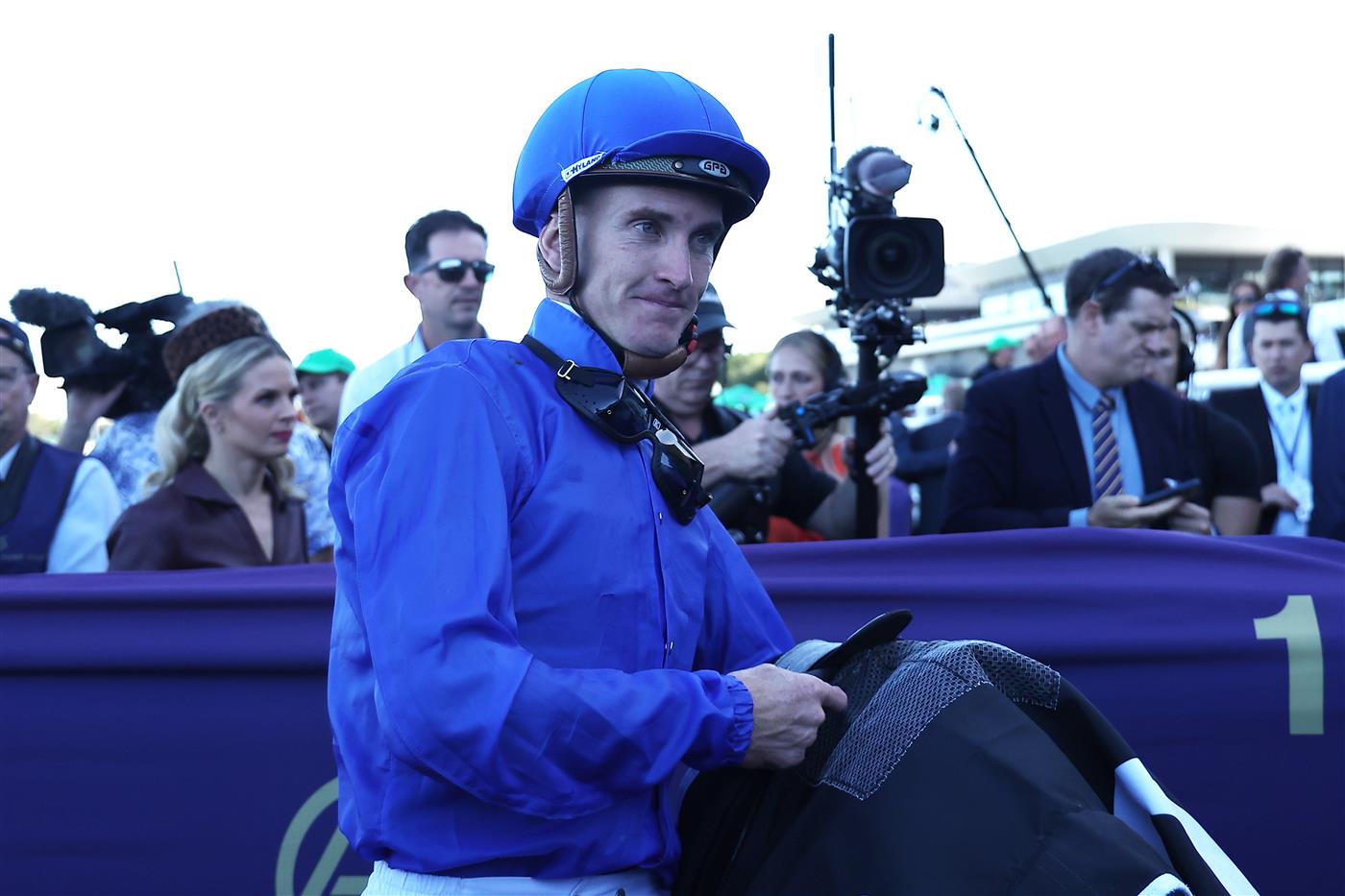 SYDNEY, AUSTRALIA - APRIL 11: Chad Schofield riding Tempted  win Race 6 Arrowfield 3YO Sprint during Sydney Racing at Royal Randwick Racecourse on April 11, 2026 in Sydney, Australia. (Photo by Jeremy Ng/Getty Images)