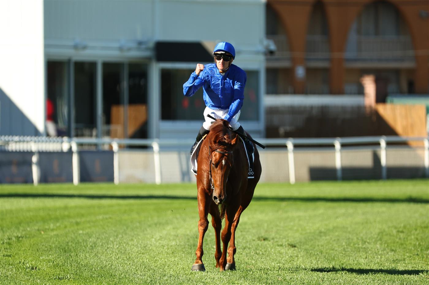 SYDNEY, AUSTRALIA - APRIL 11: Chad Schofield riding Tempted  win Race 6 Arrowfield 3YO Sprint during Sydney Racing at Royal Randwick Racecourse on April 11, 2026 in Sydney, Australia. (Photo by Jeremy Ng/Getty Images)