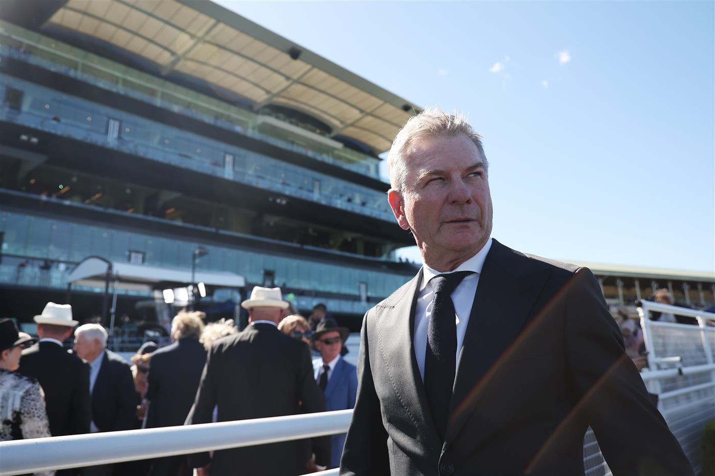 SYDNEY, AUSTRALIA - APRIL 11: Trainer Kris Lees looks on after James McDonald riding Lord Of Biscay win ?Race 4 Provincial-Midway Championships Final during Sydney Racing at Royal Randwick Racecourse on April 11, 2026 in Sydney, Australia. (Photo by Jeremy Ng/Getty Images)