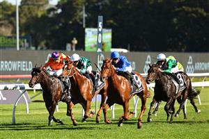 SYDNEY, AUSTRALIA - APRIL 11: Chad Schofield riding Tempted  win Race 6 Arrowfield 3YO Sprint during Sydney Racing at Royal Randwick Racecourse on April 11, 2026 in Sydney, Australia. (Photo by Jeremy Ng/Getty Images)