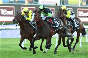 SYDNEY, AUSTRALIA - APRIL 11: Craig Williams riding In Flight win Race 10 Tresemme Sapphire Stakes during Sydney Racing at Royal Randwick Racecourse on April 11, 2026 in Sydney, Australia. (Photo by Jeremy Ng/Getty Images)