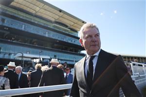 SYDNEY, AUSTRALIA - APRIL 11: Trainer Kris Lees looks on after James McDonald riding Lord Of Biscay win ?Race 4 Provincial-Midway Championships Final during Sydney Racing at Royal Randwick Racecourse on April 11, 2026 in Sydney, Australia. (Photo by Jeremy Ng/Getty Images)