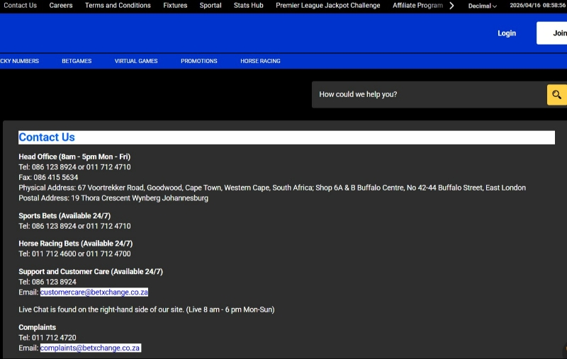 betXchange Contact Details betXchange Contact Details