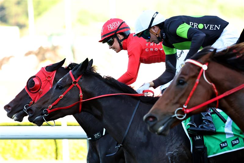 SYDNEY, AUSTRALIA - APRIL 18: Rachel King riding Mazu  win Race 8 TAB Hall Mark Stakes during Sydney Racing at Royal Randwick Racecourse on April 18, 2026 in Sydney, Australia. (Photo by Jeremy Ng/Getty Images)
