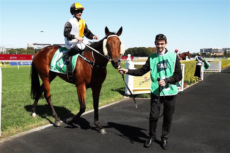 SYDNEY, AUSTRALIA - APRIL 18: Rachel Kingriding Ishikari win Race 2 Tab Highway Handicap during Sydney Racing at Royal Randwick Racecourse on April 18, 2026 in Sydney, Australia. (Photo by Jeremy Ng/Getty Images)