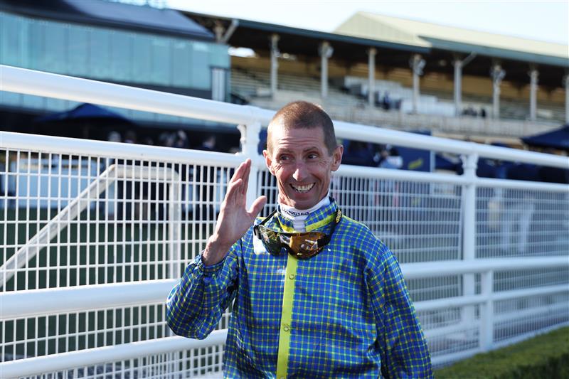 SYDNEY, AUSTRALIA - APRIL 18: Nash Rawiller riding Matias win Race 5 Toyota Forklifts Frank Packer Plate during Sydney Racing at Royal Randwick Racecourse on April 18, 2026 in Sydney, Australia. (Photo by Jeremy Ng/Getty Images)