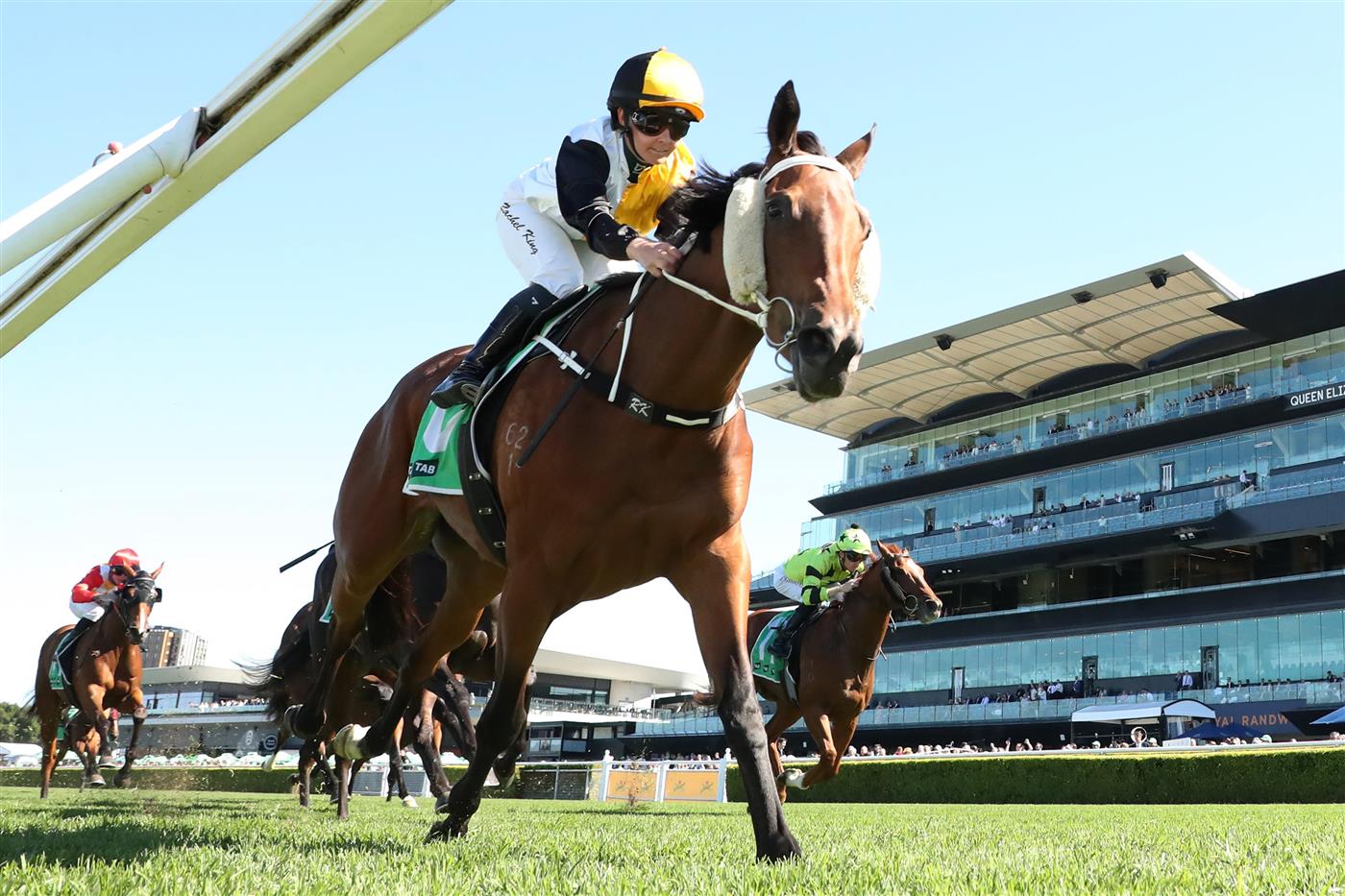 SYDNEY, AUSTRALIA - APRIL 18: Rachel Kingriding Ishikari win Race 2 Tab Highway Handicap during Sydney Racing at Royal Randwick Racecourse on April 18, 2026 in Sydney, Australia. (Photo by Jeremy Ng/Getty Images)