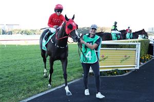 SYDNEY, AUSTRALIA - APRIL 18: Rachel King riding Mazu  win Race 8 TAB Hall Mark Stakes during Sydney Racing at Royal Randwick Racecourse on April 18, 2026 in Sydney, Australia. (Photo by Jeremy Ng/Getty Images)