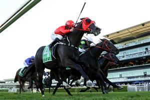 SYDNEY, AUSTRALIA - APRIL 18: Rachel King riding Mazu  win Race 8 TAB Hall Mark Stakes during Sydney Racing at Royal Randwick Racecourse on April 18, 2026 in Sydney, Australia. (Photo by Jeremy Ng/Getty Images)