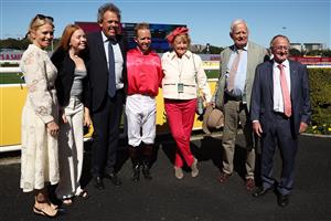 SYDNEY, AUSTRALIA - APRIL 18: Trainer Ron Quinton celebrates after Kerrin Mcevoy  riding  Signor Tortoni win Race 3 Catanach