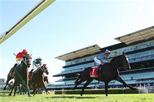 SYDNEY, AUSTRALIA - APRIL 18: Nash Rawiller riding Matias win Race 5 Toyota Forklifts Frank Packer Plate during Sydney Racing at Royal Randwick Racecourse on April 18, 2026 in Sydney, Australia. (Photo by Jeremy Ng/Getty Images)