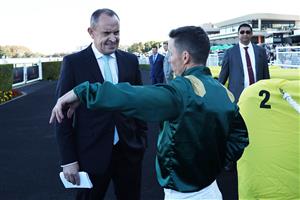 SYDNEY, AUSTRALIA - APRIL 18: Tim Clark riding Fireball win Race 7 Moet & Chandon Champagne Stakes during Sydney Racing at Royal Randwick Racecourse on April 18, 2026 in Sydney, Australia. (Photo by Jeremy Ng/Getty Images)