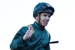 SYDNEY, AUSTRALIA - APRIL 18: Tim Clark riding Fireball win Race 7 Moet & Chandon Champagne Stakes during Sydney Racing at Royal Randwick Racecourse on April 18, 2026 in Sydney, Australia. (Photo by Jeremy Ng/Getty Images)