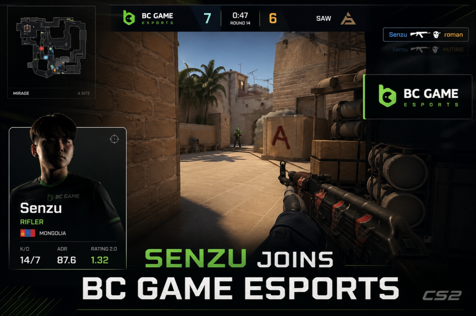 Senzu Joins BC Game Esports