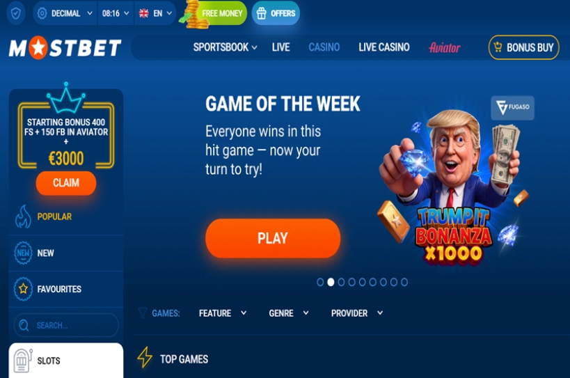 MostBet Casino's Best Slots
