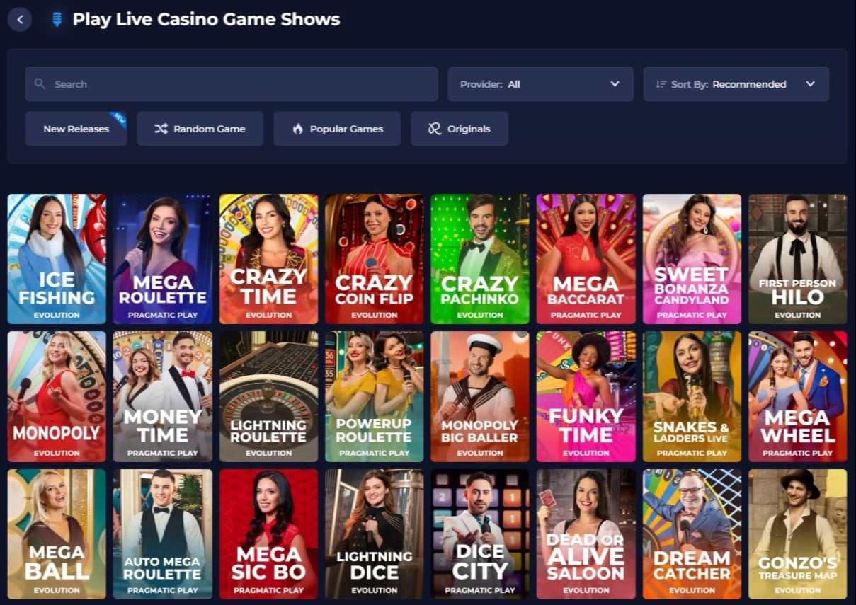 Rainbet Game Shows Screenshot Rainbet Game Shows Screenshot