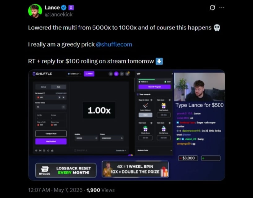 Twitter Disappointing 1K Win at Shuffle