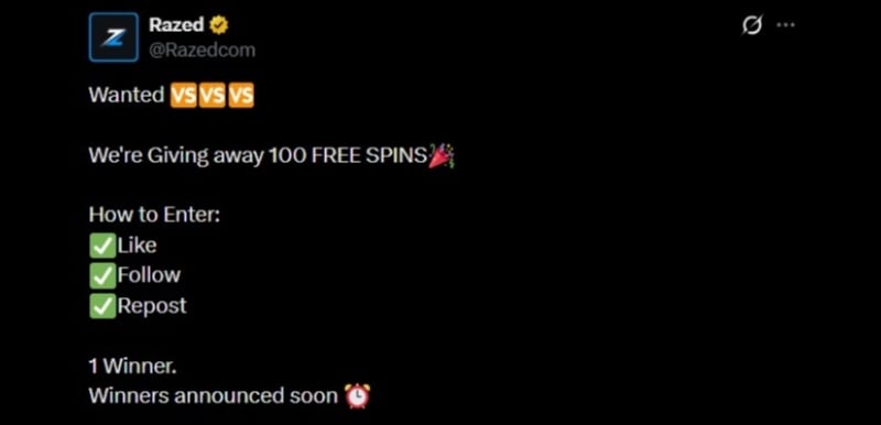 Twitter 55K Razed Slot Win