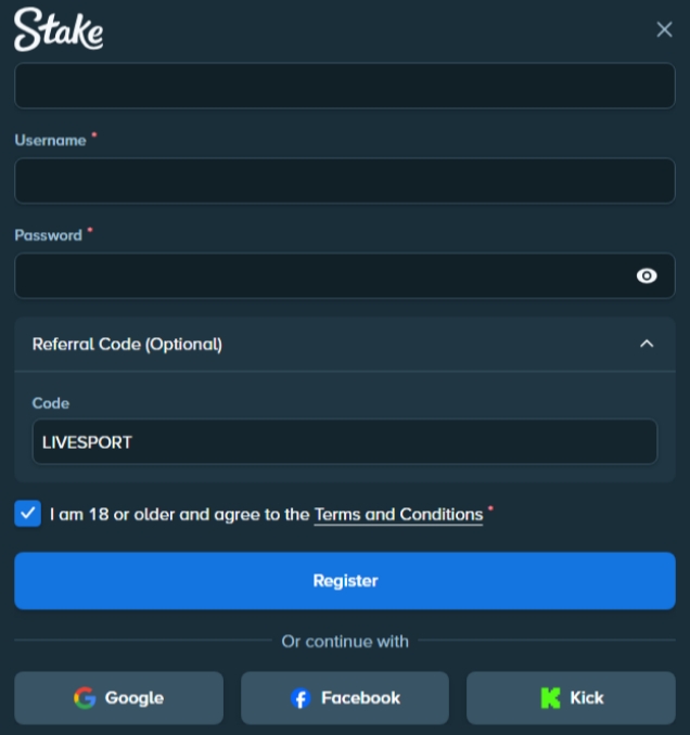 Stake Referral Code LIVESPORT Stake Referral Code LIVESPORT
