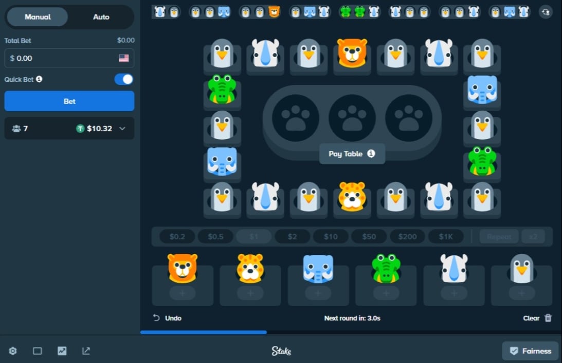 Stake Originals Zoo Screenshot